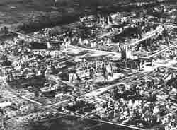 Damage caused to the historic buildings in Ypres from April 1915.