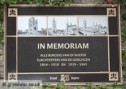 Plaque for the Civilian Victims of the two World Wars, Ieper.