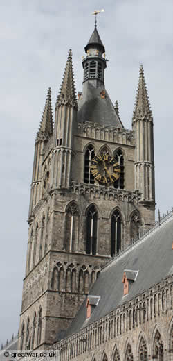 The Bell Tower (Belfry) at the Cloth Hall, Ypres.