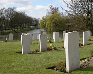 Ramparts cemetery overlooking the moat