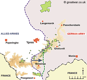 The Front Line at the end of the Battle of Messines on 14 June 1917