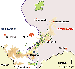 The Front Line at the end of the Battle of Messines on 14 June 1917