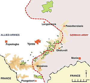 Front Line after First Battle of Ypres at 22 November 1914