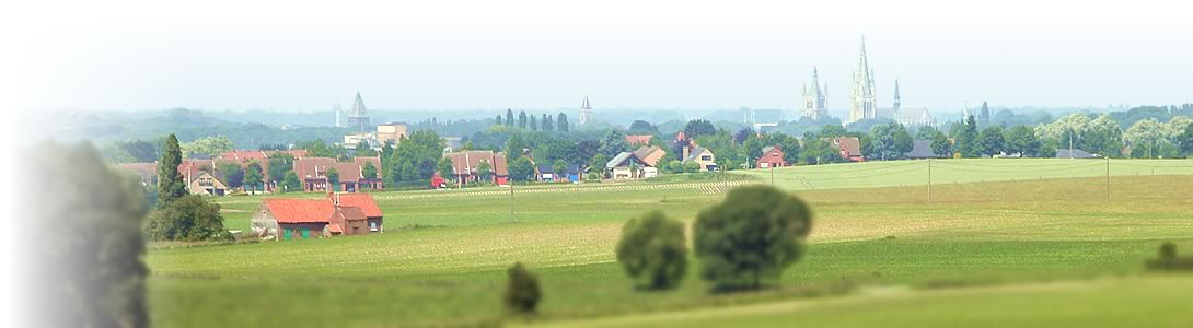 A view of Ypres from the higher ground at Hill 62, Zillebeke, south-east of the town.