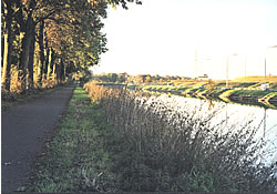 View looking north of the Ypres-Yser canal near Essex Farm cemetery.